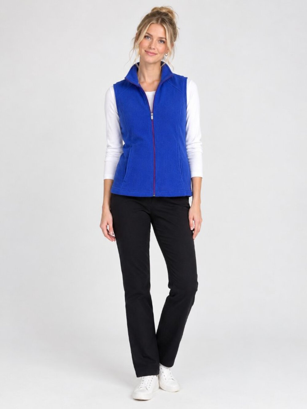 Lands' End Polartec Full-Zip Fleece Vest Royal Blue Medium #A4456